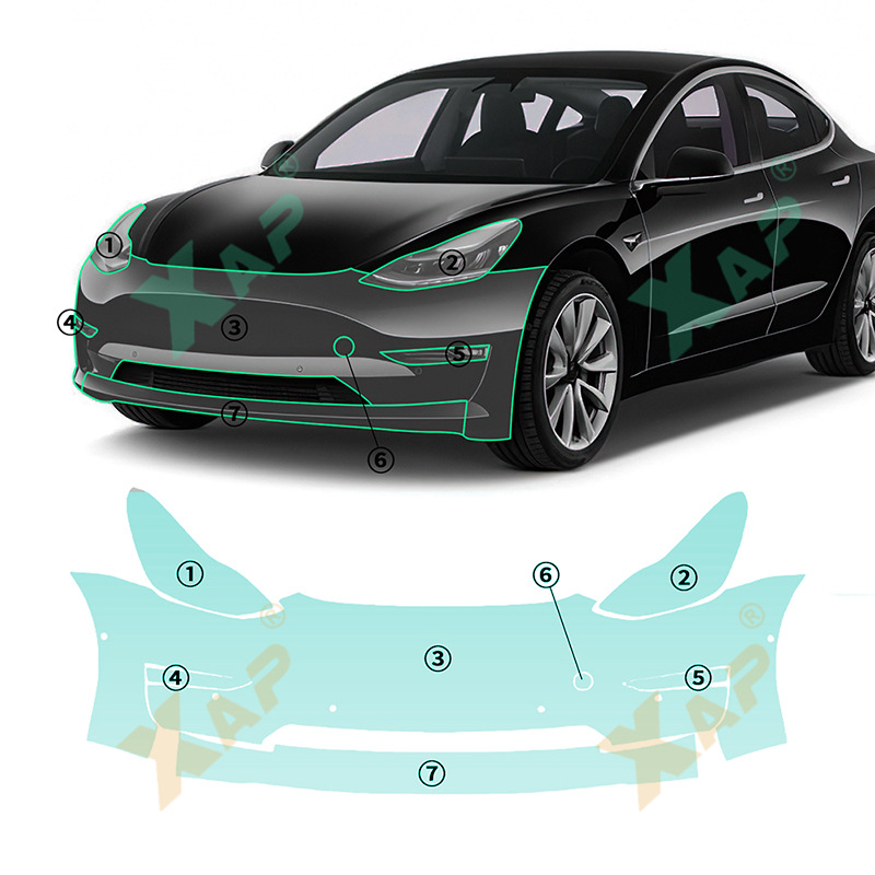 Cross-border exclusive for Tesla Model3 TPU self-healing anti-yellowing anti-scratch anti-fouling transparent protective film