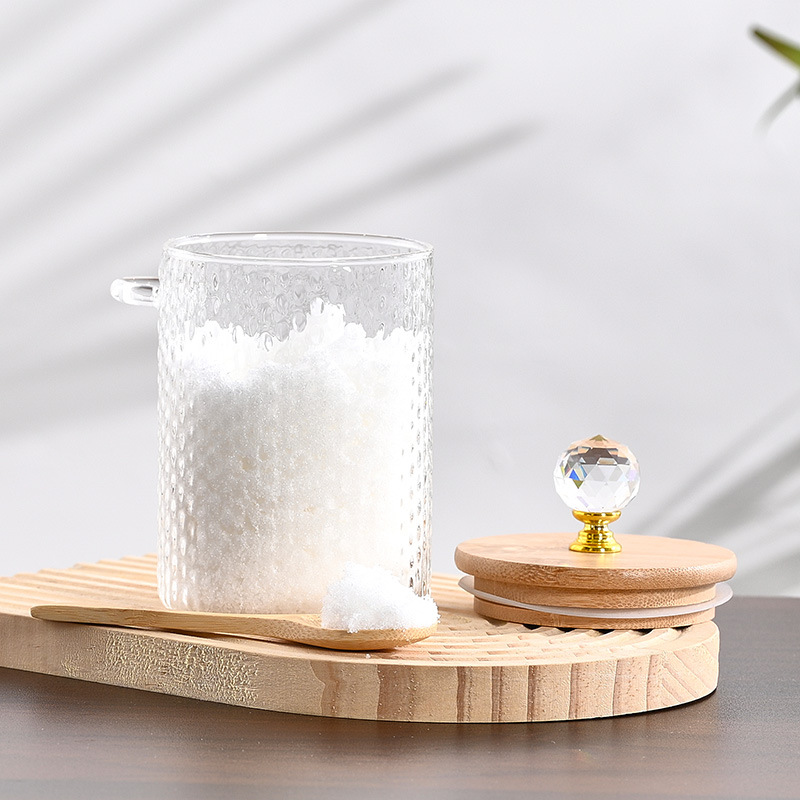 High Borosilicate Glass Storage Bamboo Lid Food Storage Kitchen Storage with Wooden Spoon Storage Jar Sealed Jar