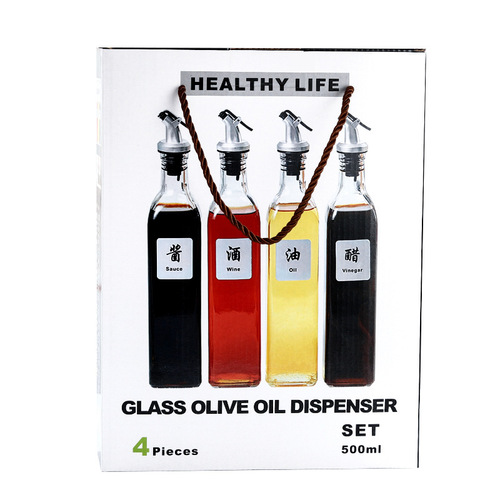Cross-border glass oil pot home kitchen Japanese-style oil bottle condiment bottle soy sauce bottle vinegar bottle packaging gift box set wholesale