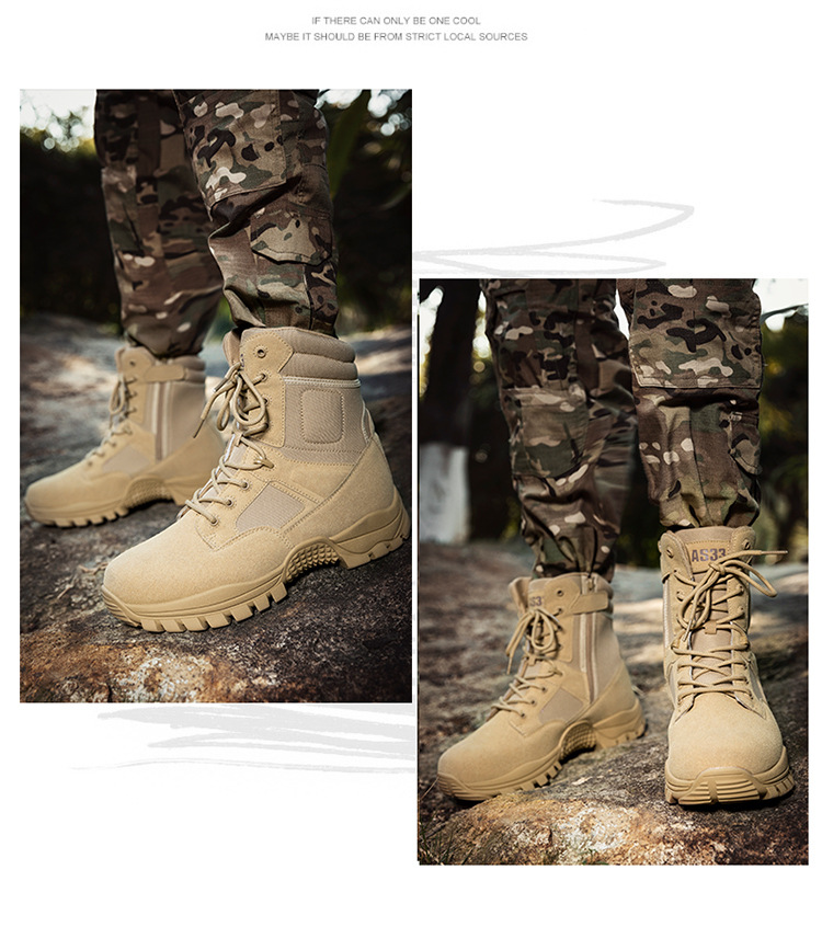 New outdoor special forces training boots large size for tactical boots men and women wear-resistant combat boots hiking desert hiking boots_voghion.com