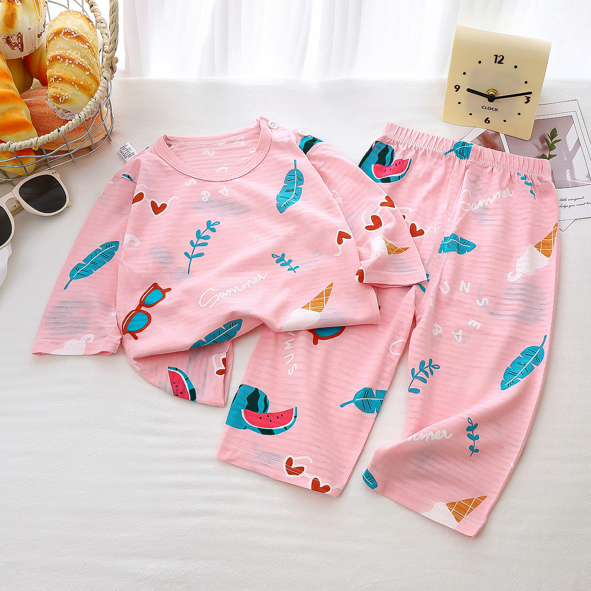 Traje de servicio a domicilio para niños verano nuevo pijamas para bebés ropa de aire acondicionado para niños ropa a domicilio para niñas ropa para niños al por mayor