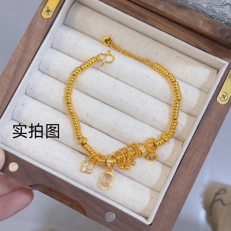 古法黄金色の氷透瑠璃がリングを走ってブレスレットを巻いています。|undefined