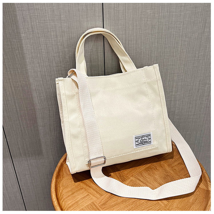 257g Weight Polyester Lining Material Sewing Thread Fashion Element Zipper Closure Type Single Shoulder Strap, Top Handle Strap Type Square Bag Bags Type Casual Occasion Canvas Material Solid Color Pattern All Seasons Season Women's Gender Streetwear Style Square Shape Women's Canvas Solid Color Streetwear Sewing Thread Square Zipper Square Bag 26