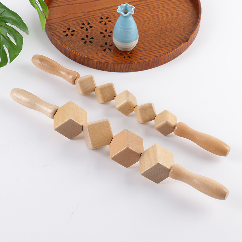 ケヤキのマッサージ棒の「筋棒のトレーニング棒の経絡」の「筋棒の木の四角のマッサージ棒の家庭用マッサージ棒」|undefined