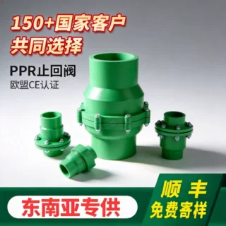 PPR管止回阀活接头20 4分25 6分2寸PPR止回阀绿水管接头配件定制