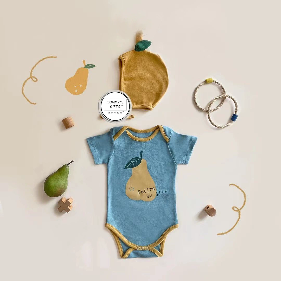 2024 Летний новый детский комбинезон ins Корейский грушевый принт