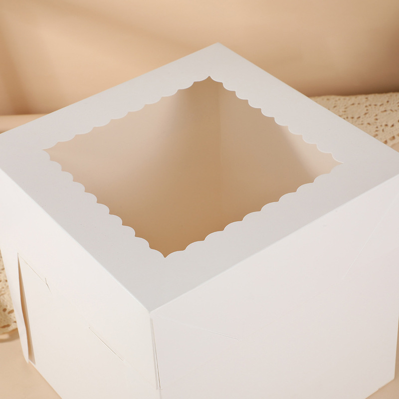 現品白カード天地蓋紙箱開窓透明ケーキ箱パン洋菓子焙煎包装箱cake box|undefined