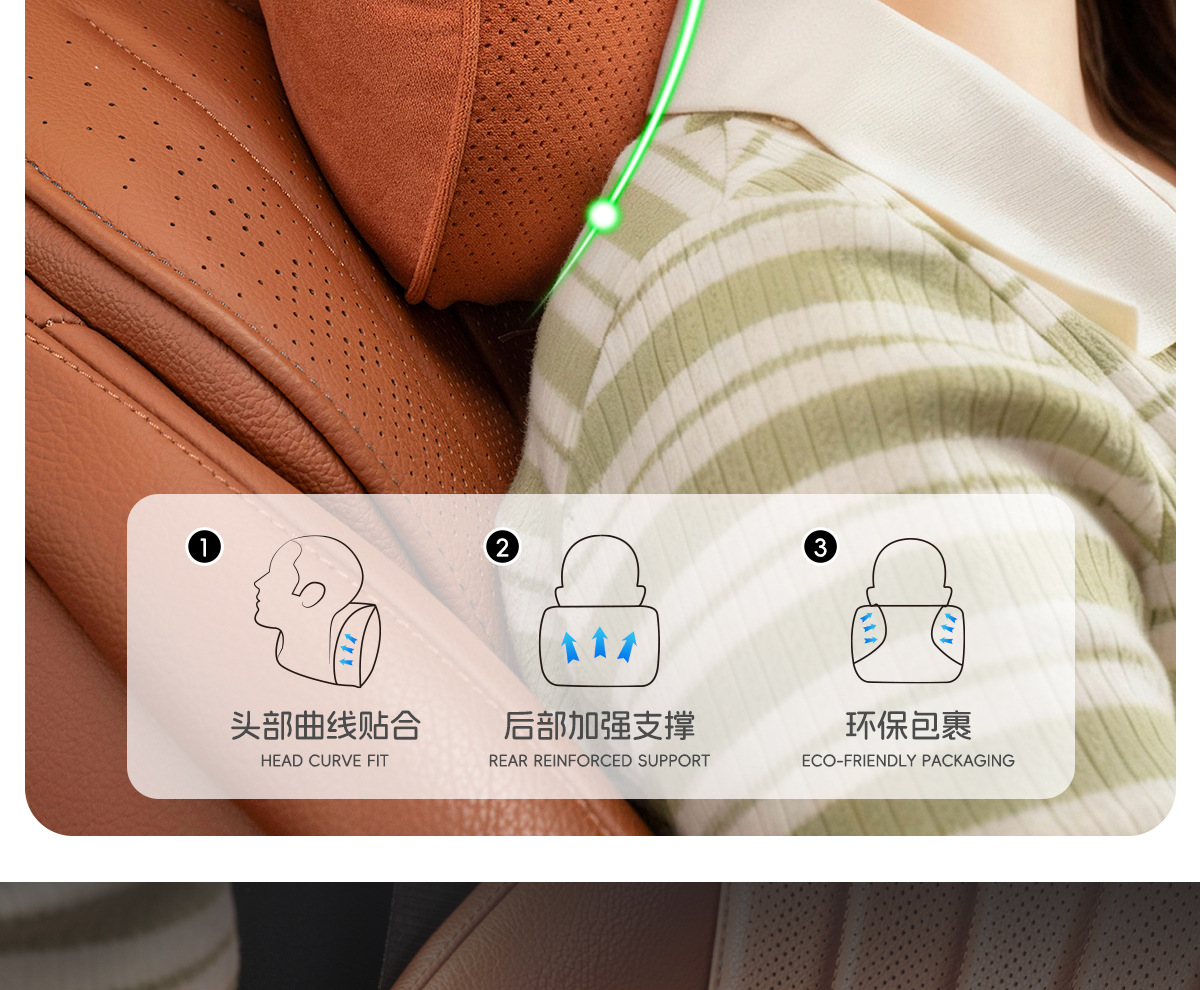 Car Headrest and Lumbar Support, Car Cushion and Neck Pillow, Suitable for Maybach, Mercedes-Benz, Toyota, Honda and General Car Pillows
