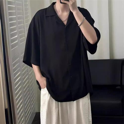 Guinea Pig T-shirt for Men, Short Sleeve Summer Ice Silk Drape Men's Loose Cool Style Black Fashion Half Sleeve