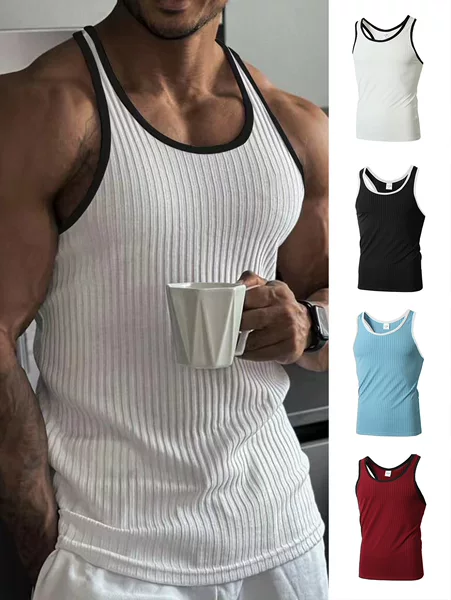 Muscle Fitness Brothers New Summer Vest Men's Tops Outdoor Running Casual Sports Sleeveless Quick-Drying