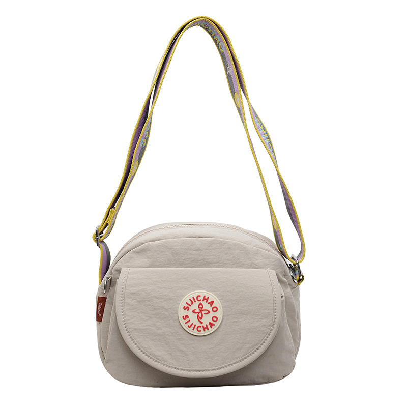 Bolso Cuadrado Pequeño Cruzado Impermeable de Nailon con Solapa y Correa Ajustable