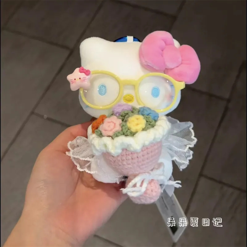 可爱捧花hellokitty包包挂件可爱女生挂饰毛绒公仔玩偶书包小挂饰|undefined