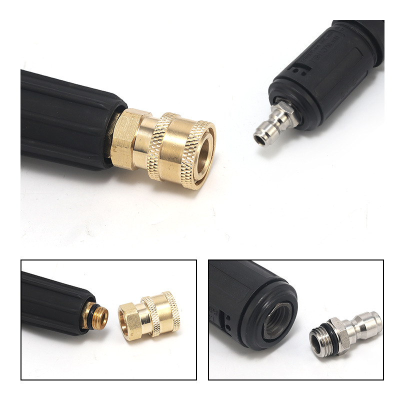 Pistola de agua de alta presión 1 / 4 junta de cobre puro junta rápida M14 * 1.5 boquilla de pulverización de espuma de alta presión núcleo de inserción de aluminio