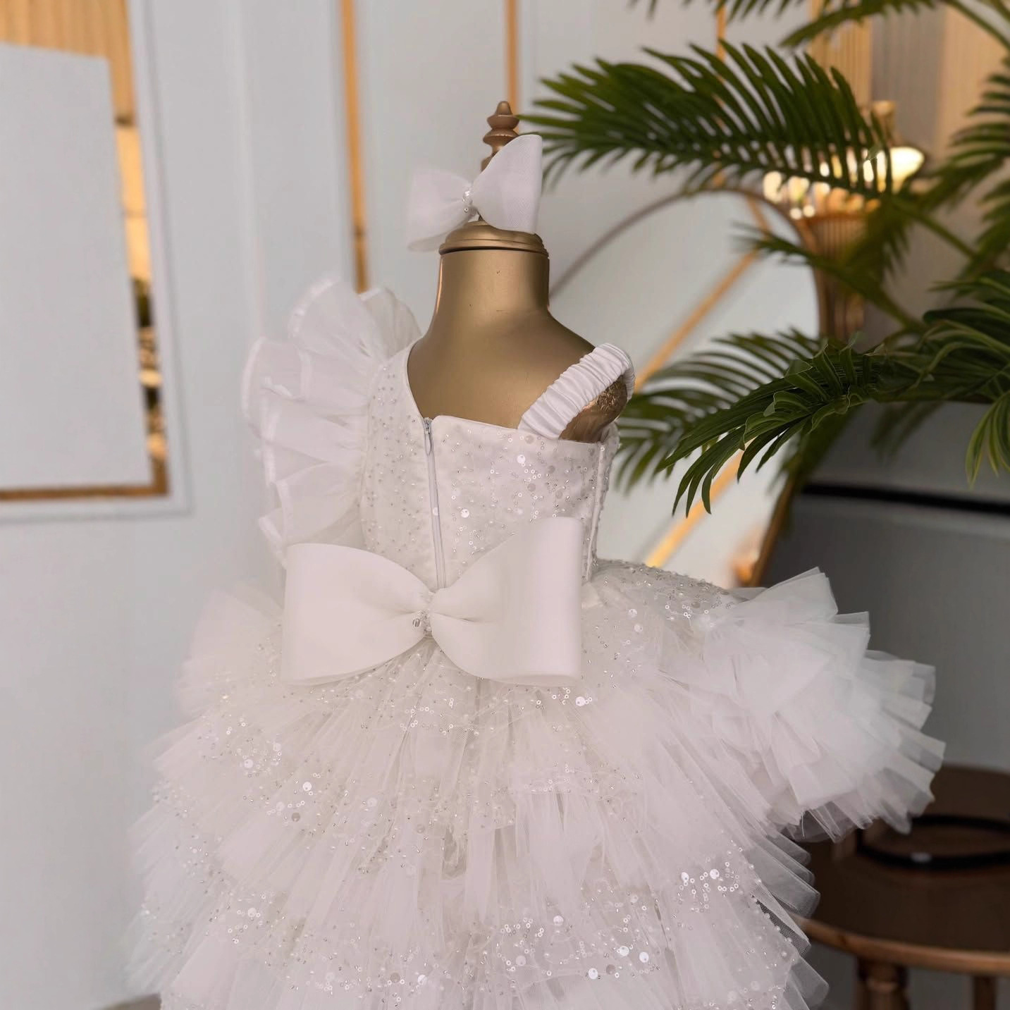 Primavera vestido de princesa de niña nuevo vestido de flores blanco de primavera vestido de aniversario