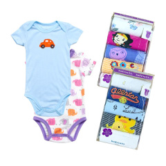 工場卸売ベビートライアングルハーネス新生児ジャンプスーツ半袖バッグおなら服ロンパース春と夏の子供服