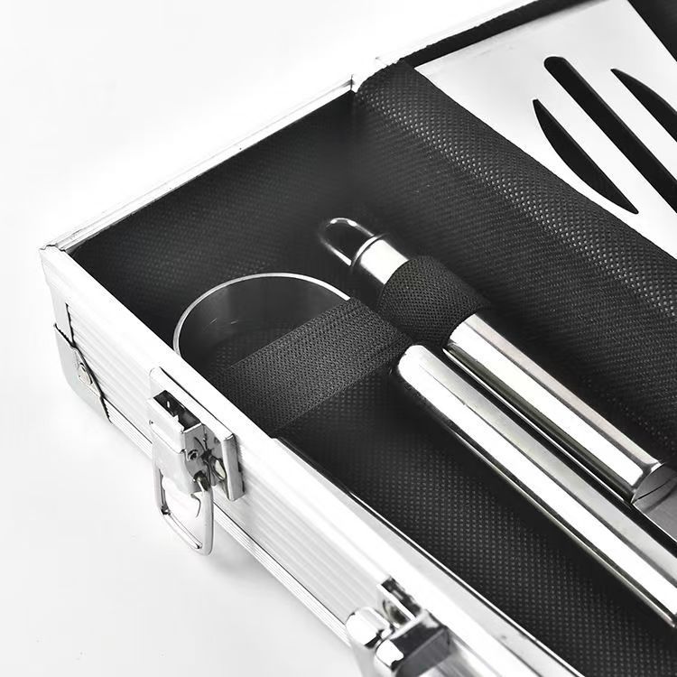 Juego de Utensilios para Barbacoa con Maletín de Aluminio de Acero Inoxidable para Exteriores image 2