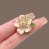 Metal brooch, pin flower-shaped, design protective underware, accessory lapel pin, flowered, trend of season