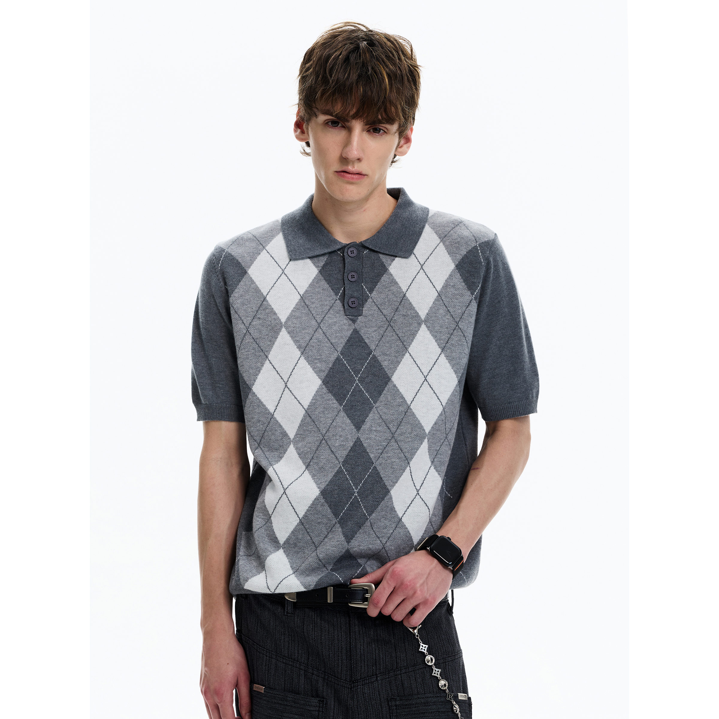 Camisas de polo de manga corta con solapa de hombre con solapa de diamantes de verano T-shirt fábrica transfronteriza al por mayor