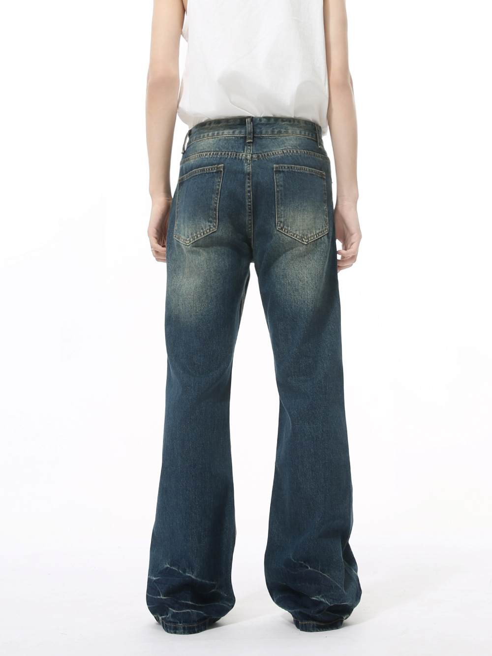 MTLCLOTHES Hombres| Nuevos productos de otoño micro bocina delgada agua ondulada blanco molido casual lavado jeans de moda