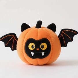 跨境新品Halloween plush 万圣节南瓜蝙蝠毛绒玩偶公仔
