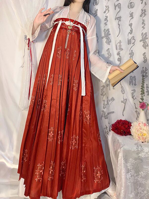 オリジナル本物の漢服女性中国風唐胸丈スカート夏スーパー妖精キャベツフルセット古代衣装|undefined