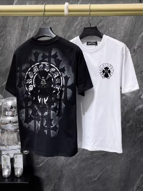 Camiseta de Algodón con Estampado de Cruces, Corte Holgado | Tejido Transpirable