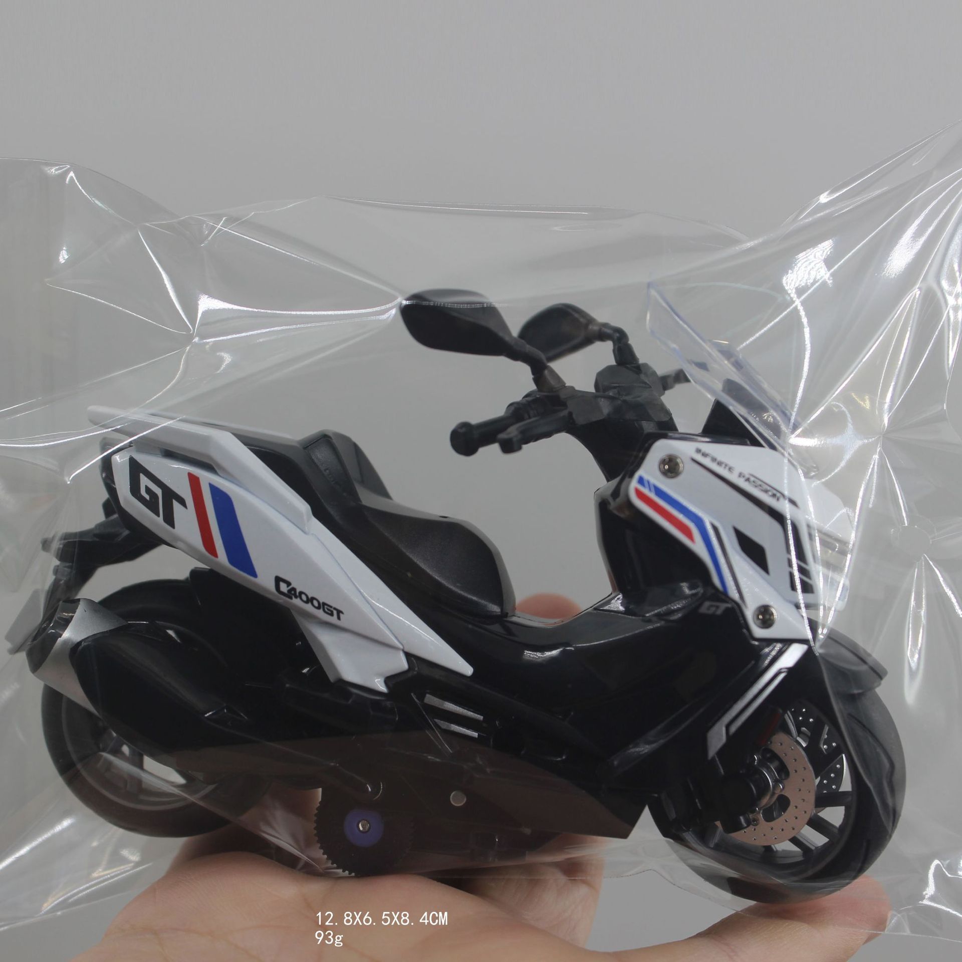 OPP 가방 93G 흰색 H7788-5 시뮬레이션 오토바이 모델 12.8X6.5X8.4CM