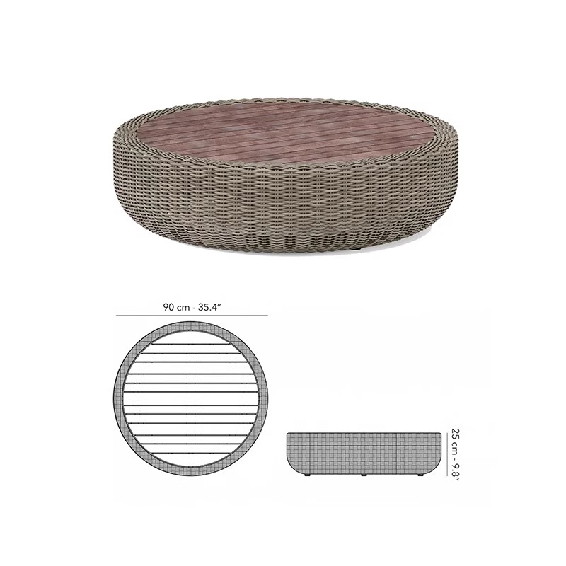 Sofá de caña simple al aire libre combinación de patio balcón silla de caña jardín al aire libre redonda muebles de caña villa impermeable