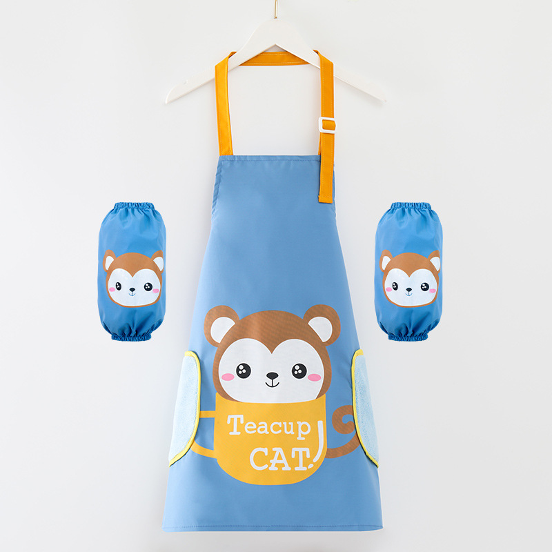 Delantal para niños impermeable anti-sucio borrable mano Niños y Niñas Ropa de pintura jardín de infantes bebé pintura ropa anti-desgaste mono