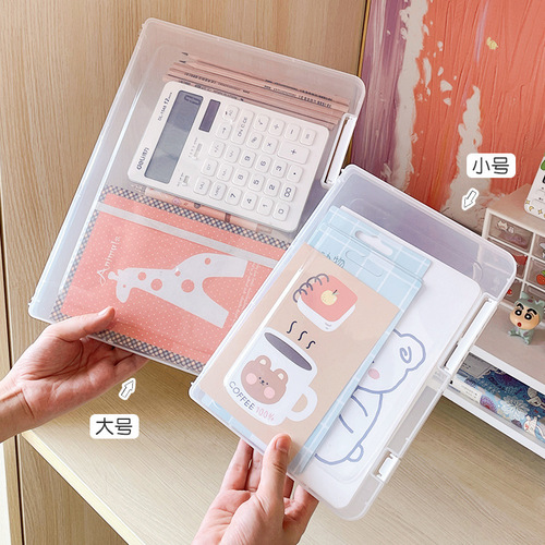 a4 file storage box desktop transparent classification file storage folder desktop document storage box student information