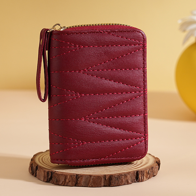 Hilo de bordar transfronterizo Macaron Color caramelo Xiaoxiangfeng Ladies Organ Card Bag Student Monedero Tarjeta de crédito Bolsa de almacenamiento