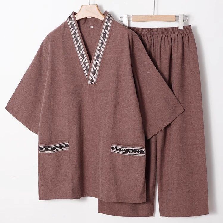 공마 칸 김이 의류 고급 목욕 옷 사우나 옷 커플 플러스 사이즈 남녀 목욕 옷 커플 반팔 마사지 옷