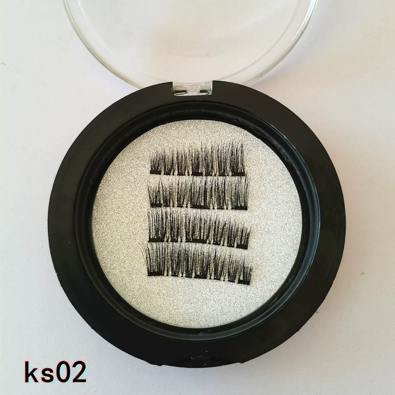 Магнитные накладные ресницы, набор без клея 3Dlashes с аппликатором, KSO2/KS02+клипса