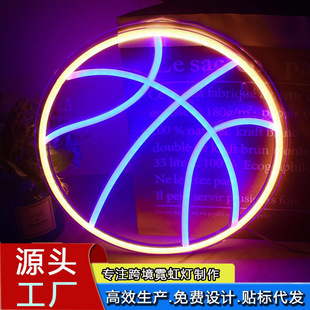 Amazon Cross-border Hot Sale Basketball LED Pattern Neon Light Decorating Game Room Bedroom Atmosphere Model Light Logo