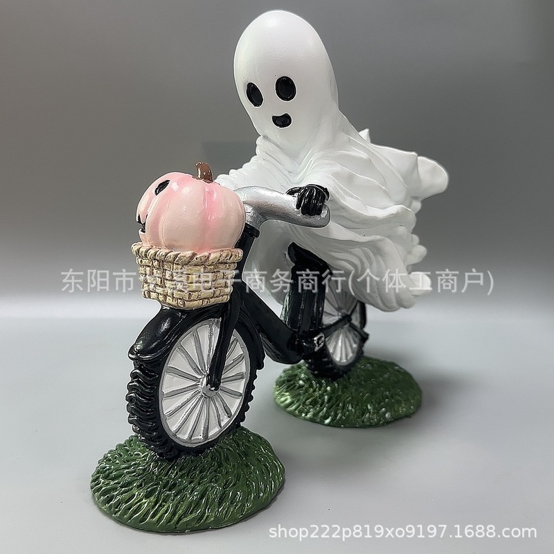 跨境新款Ghost Walking Dog万圣节幽灵系列树脂雕像装饰幽灵摆件|undefined