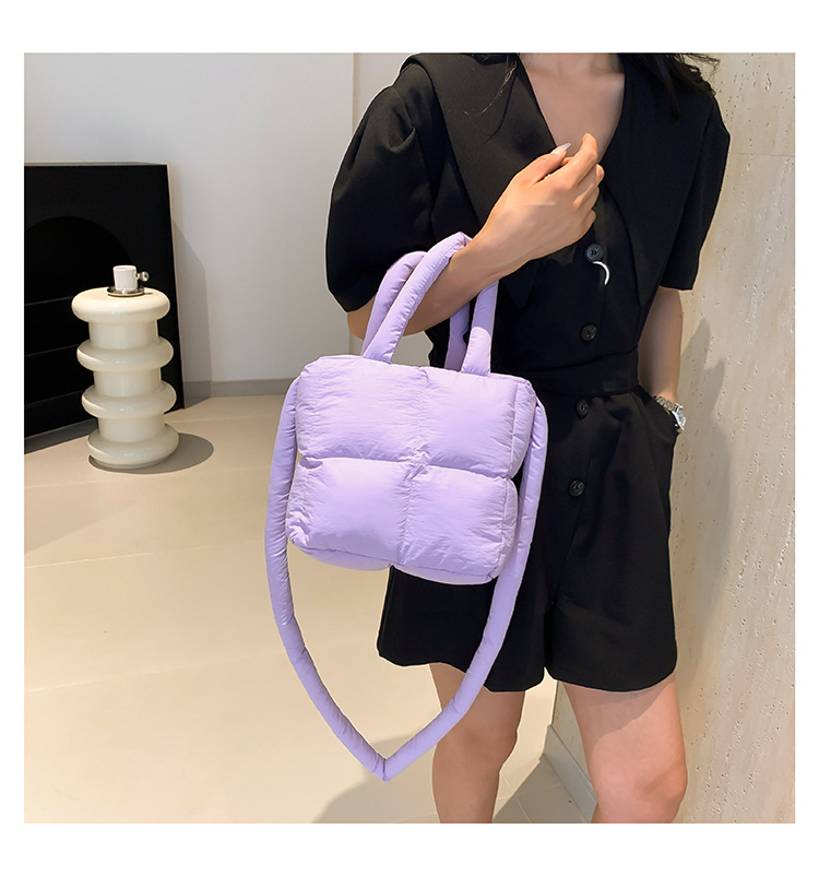 Women's Cotton Filled Cloud Bag, Stylish Padded Shoulder Handbag_voghion.com