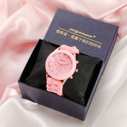 Reloj con diseño de estrella para estudiantes, estilo coreano, sencillo, tipo gelatina, fresco y estilo universitario, reloj de cuarzo con esfera grande.