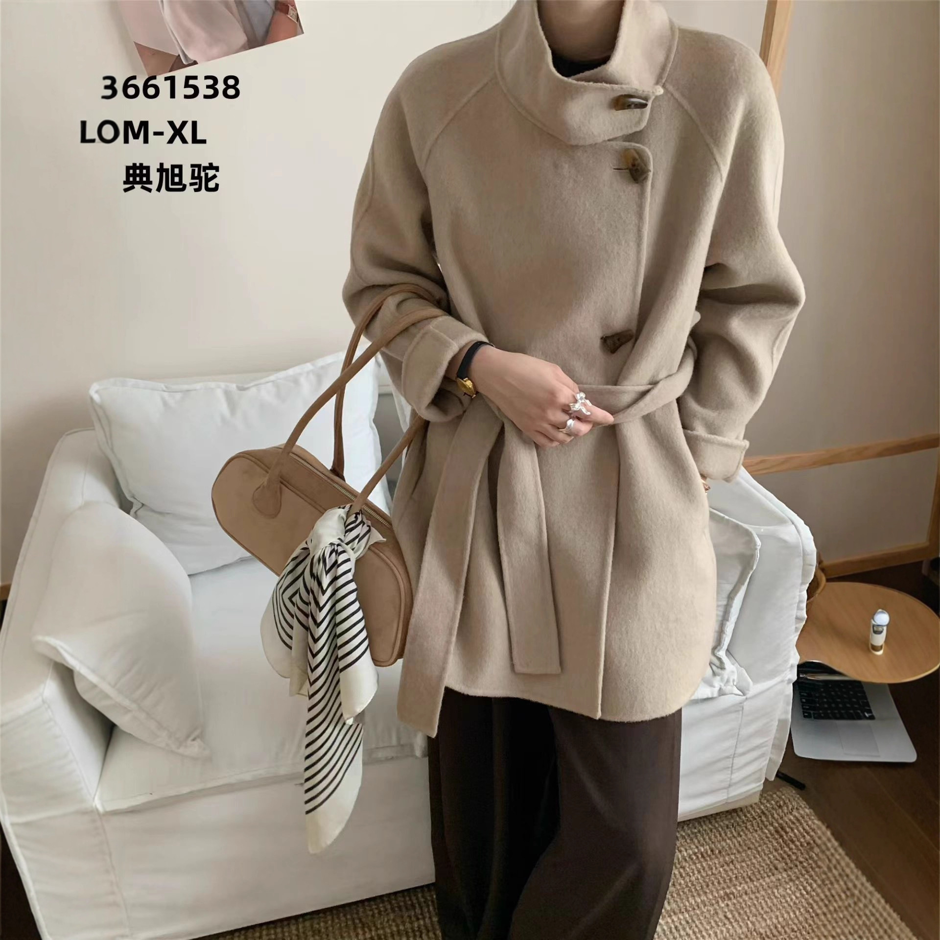 2025秋冬新款呢子中长款外套美拉德韩系高级小香风气质毛呢大衣女