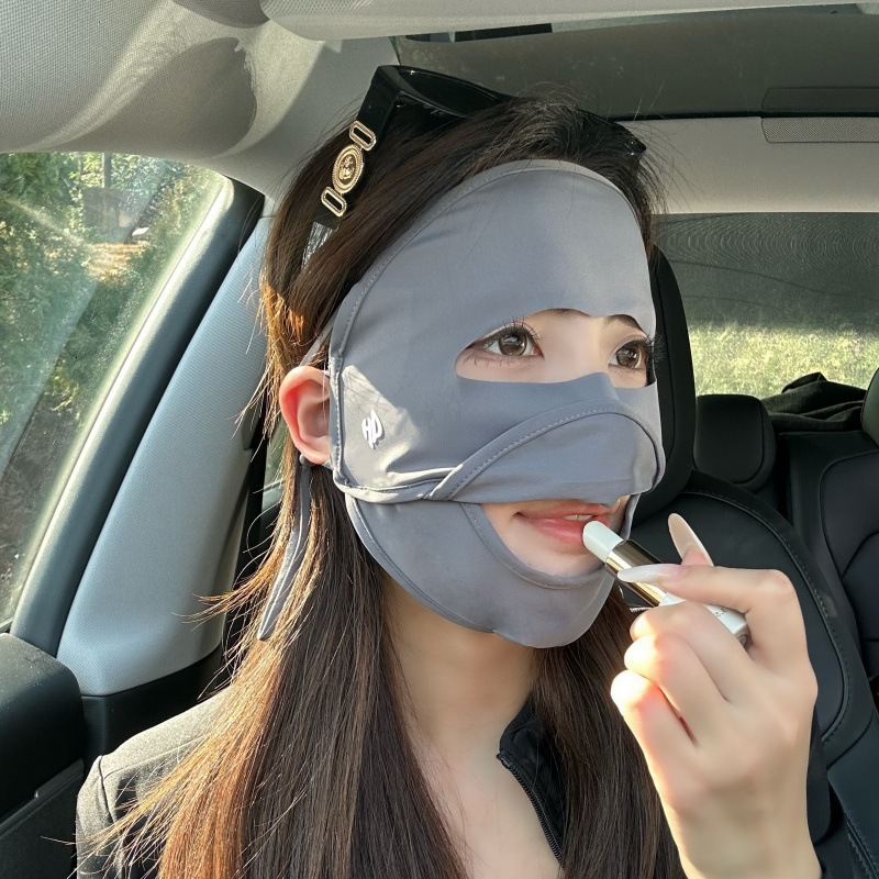 2026 Summer Water-Resistant Full Face Sun Protection Mask Uv Protection Facekini for Women High-Value Cycling Sunshade Mask