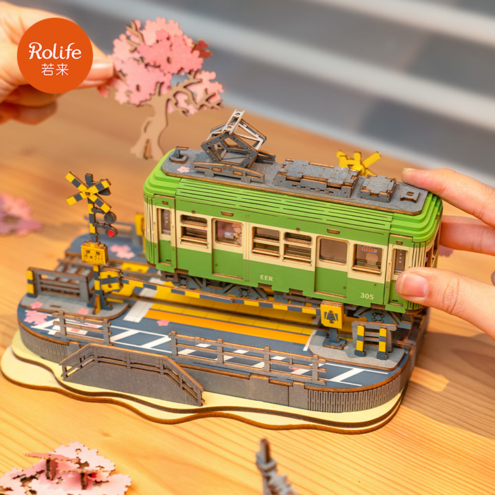 Ruo Zhi Ruo Lai Creating Collection Sakura Tour Diy Cottage Puzzle Model 3D Toy ensamblado a mano tridimensional Regalo