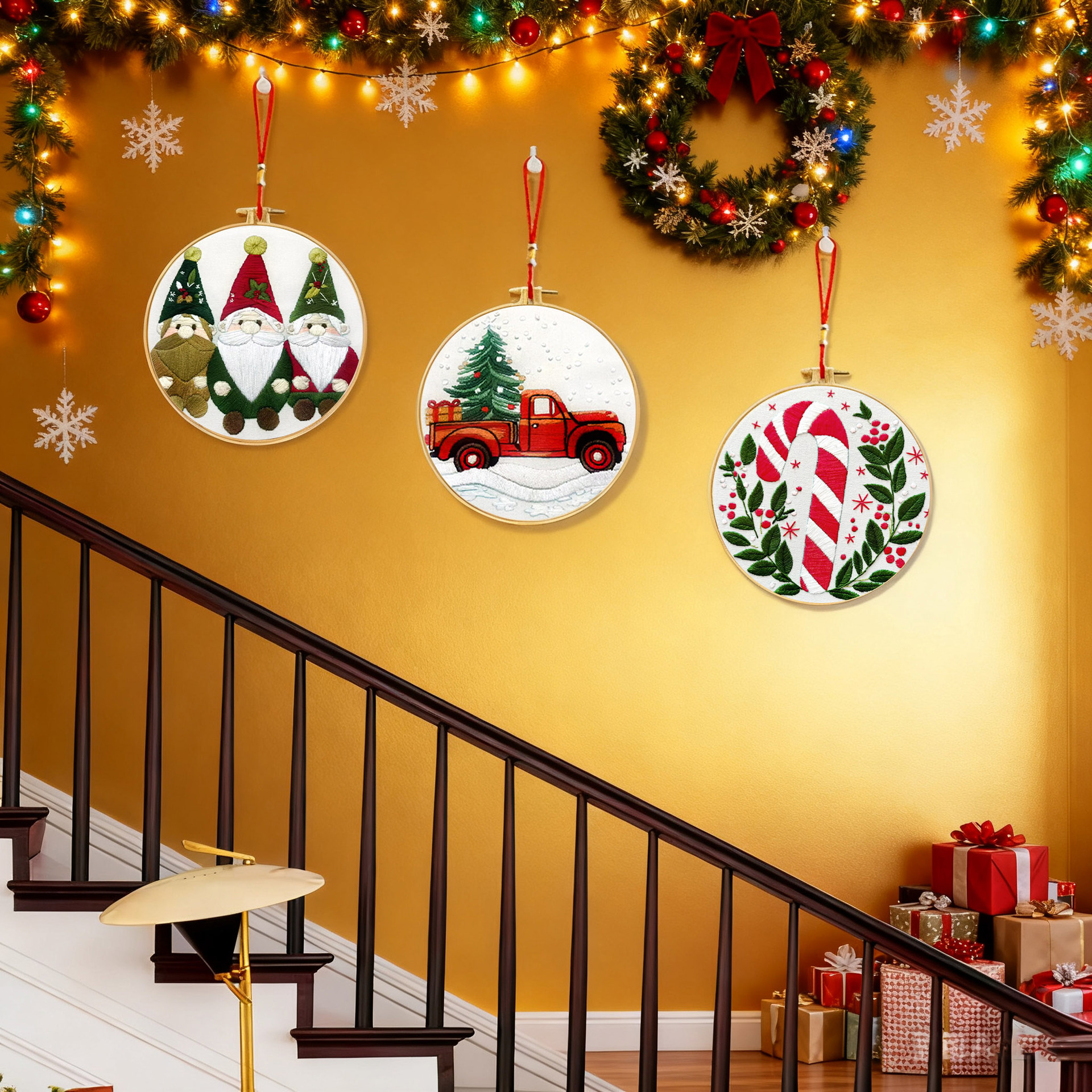 Navidad transfronteriza nuevos productos bordados DIY material de tela artesanal paquete de colgante fábrica de decoración del hogar en stock