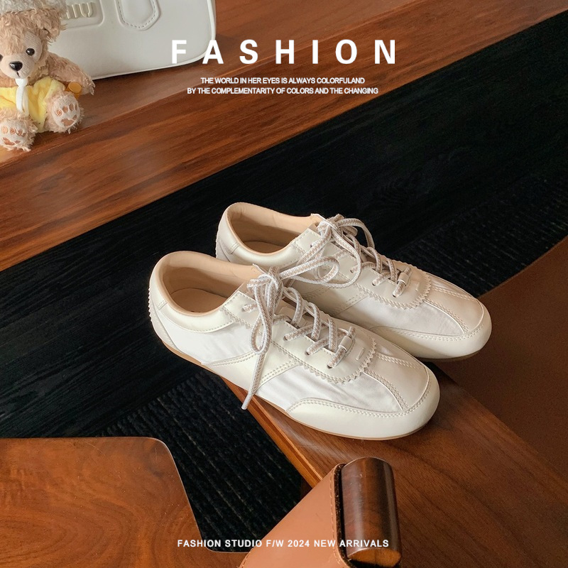 Cowhide Soft-Soled Fashionable Color-Blocked Sports Casual Shoes Versatile Shoelaces Round-Toe Women's Spring Soft-Soled Shoes Instant Delivery Cowhide Soft-Soled Fashionable Color-Blocked Sports Casual Shoes Versatile Shoelaces Round-Toe Women's Spring Soft-Soled Shoes Instant Delivery