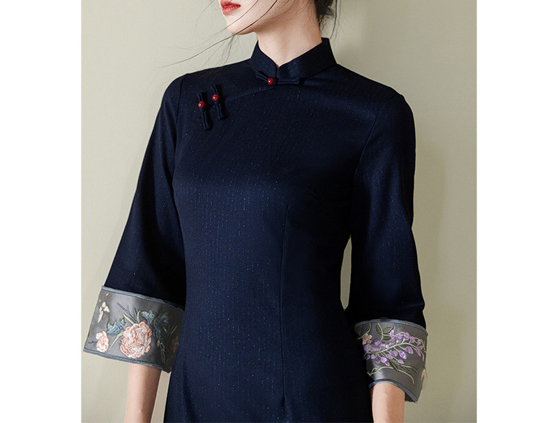 New Chinese-style National-style Cheongsam For Women, With Traditional Embroidery, A High-end, Simple, Retro, And_ecoleips.com