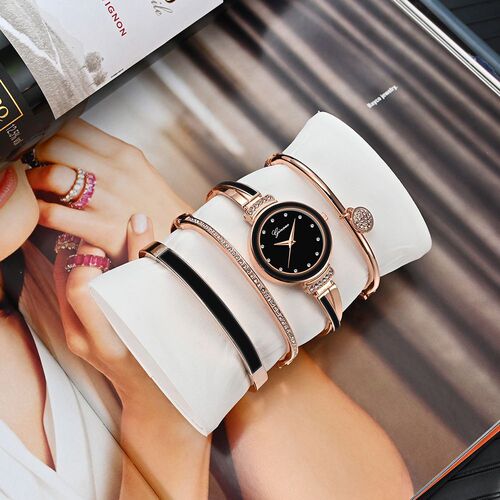 GINAVE Four-Piece Women's Watch Set – Fashionable Quartz Watches for Ladies, Directly from Manufacturer