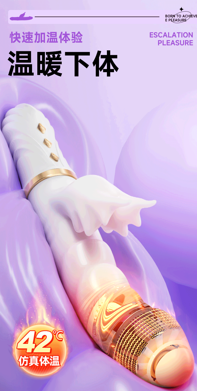Jiuai Electric Telescopic Vibrating Massager for Women, TPE, White — detail image 22