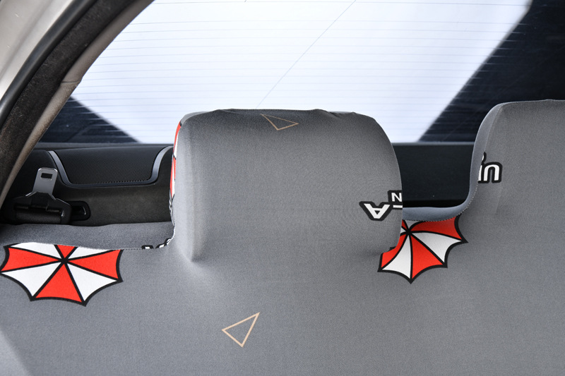 Car rear seat cover set with elastic backrest cover, cushion cover, fabric anti-slip thin model, universal for all seasons