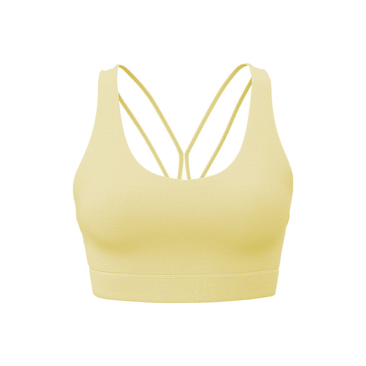 Ropa interior deportiva cruzada trasera ropa de yoga para correr a prueba de golpes para mujeres