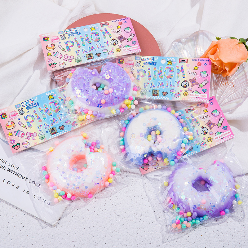 Simulación de comida jugando pellizco melodrama donut pastel de barro sensación de alto valor facial descompresión juguete infantil artefacto descompresión