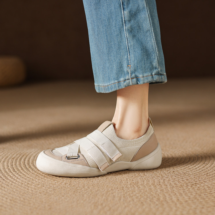 Giày sneaker nữ chunky đế dày da dê phối màu cao cấp — màu đen, màu trắng ngà chi tiết 67