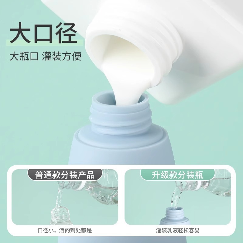 Viajar subembotellado Juego de cosméticos portátil Champú Gel de ducha Aceite limpiador Lavado Extruido Bolsa de subenvasado